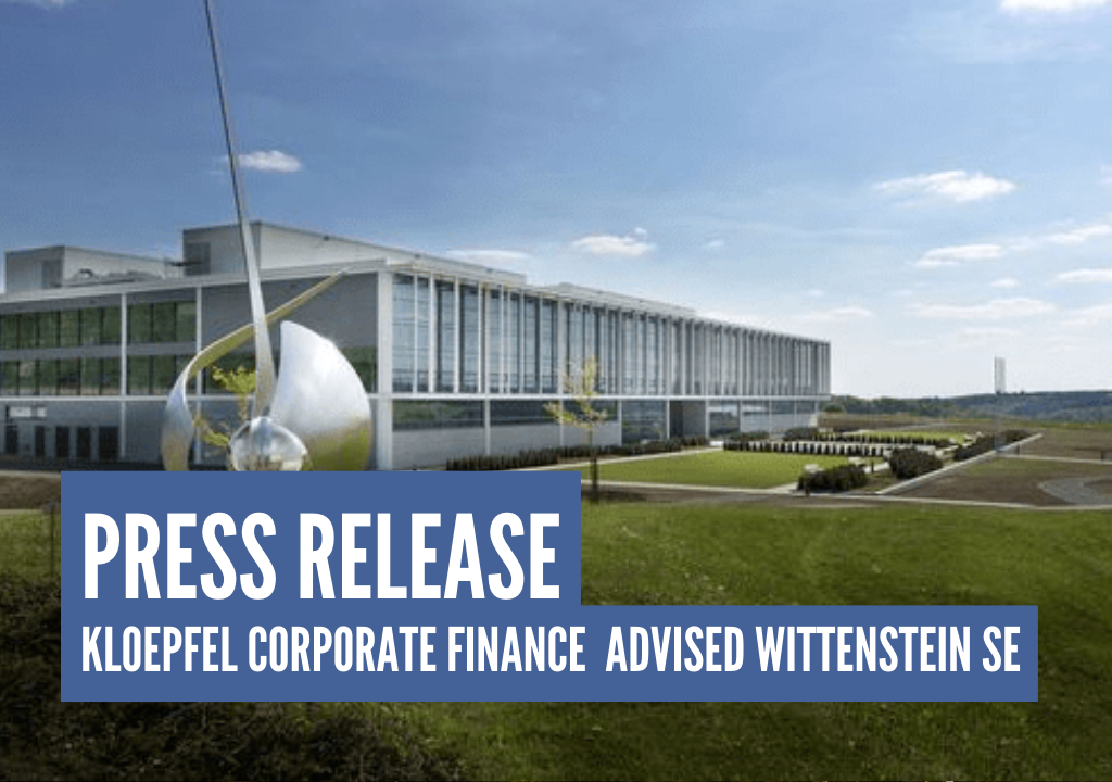 Kloepfel Corporate Finance advised WITTENSTEIN SE