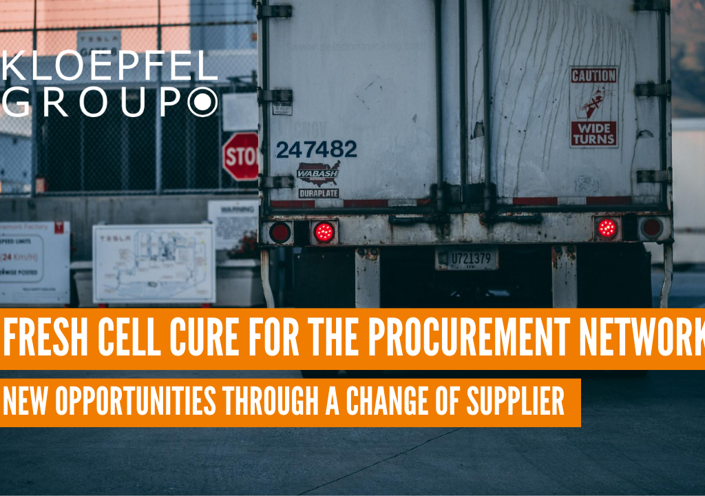 Fresh cell cure for the procurement network