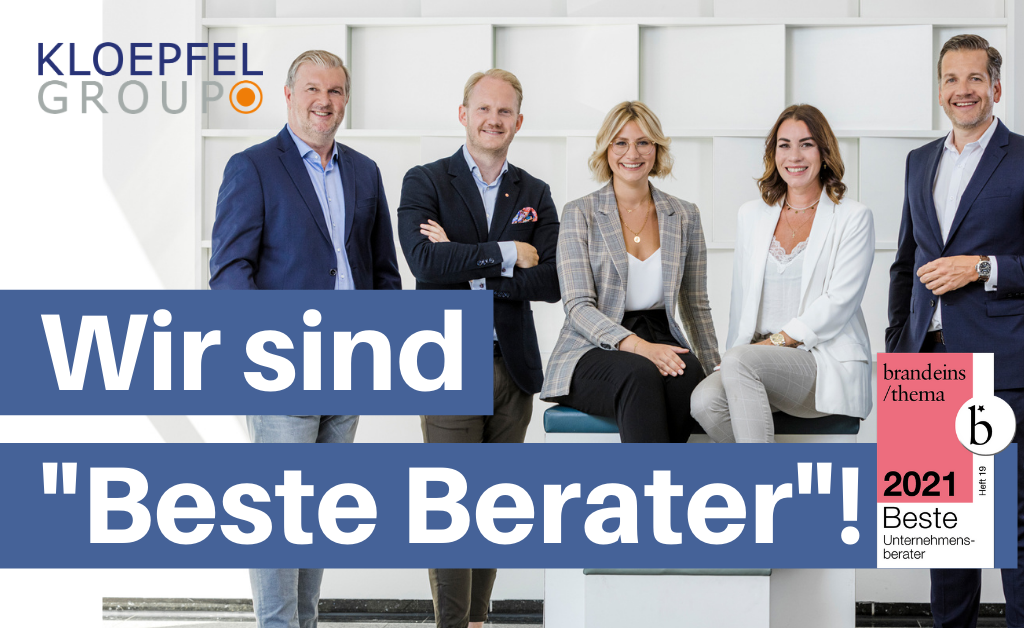 Kloepfel Consulting im sechsten Jahr in Folge als „Beste Berater“ ausgezeichnet