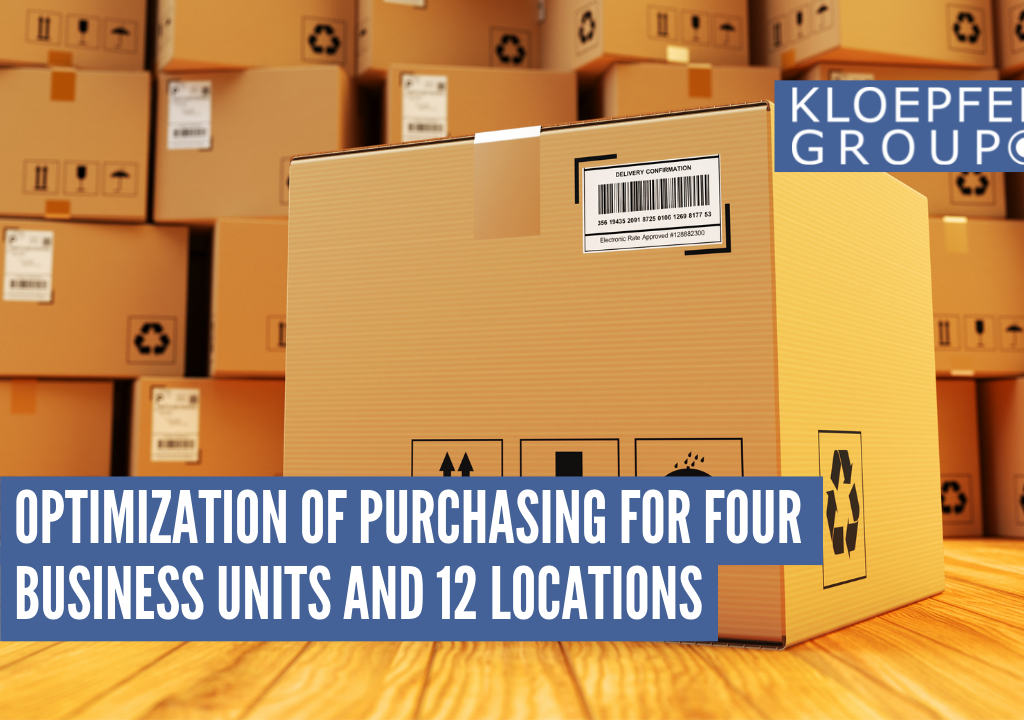 Optimization of purchasing for four business units and 12 locations