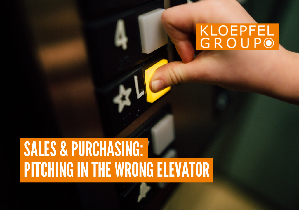 Sales & Purchasing: Pitching in the wrong elevator