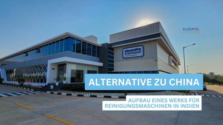 Aufbau eines Werks für Reinigungsmaschinen in Indien
